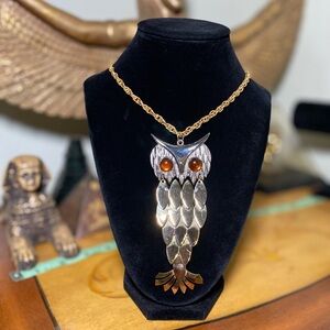 Vintage Owl Pendant Necklace